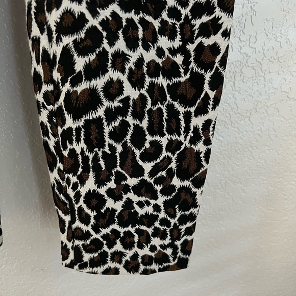 Topshop Brown Black Animal print Leopard Trendy Casual Chic Slim pants size 2 - Picture 7 of 7